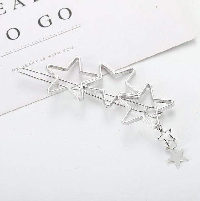 Fashion Metal Leaf Hair Clip Barrettes Hairpin Barrette Hair Claws Women Girls Trend Charm Moon Round Triangle AExp