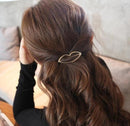 Fashion Metal Leaf Hair Clip Barrettes Hairpin Barrette Hair Claws Women Girls Trend Charm Moon Round Triangle AExp