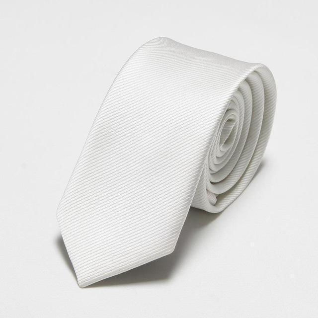 Fashion Narrow Tie For Men-White-JadeMoghul Inc.