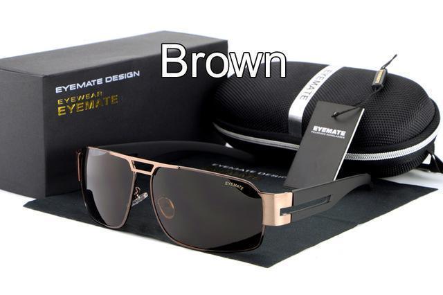 Fashion Polarized Driving Men Sunglasses UV400 Brand Design Rectangle Eyewear with High Quality Oculos Free Shipping-brown-JadeMoghul Inc.