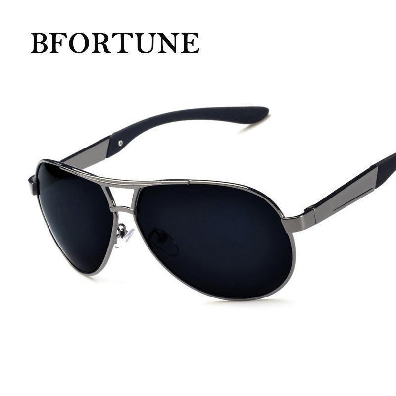 Fashion Polarized Sunglasses / Pilot UV400 Men Sunglasses-Black Frame Gray-JadeMoghul Inc.