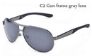 Fashion Polarized Sunglasses / Pilot UV400 Men Sunglasses-Gun Frame Gray-JadeMoghul Inc.