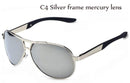 Fashion Polarized Sunglasses / Pilot UV400 Men Sunglasses-Silver Frame White-JadeMoghul Inc.