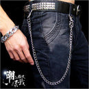 Fashion Punk Hip-hop Trendy Belt Waist Chain Male Pants Chain Hot Men Jeans Silver Metal Clothing Accessories Jewelry-silver long-JadeMoghul Inc.