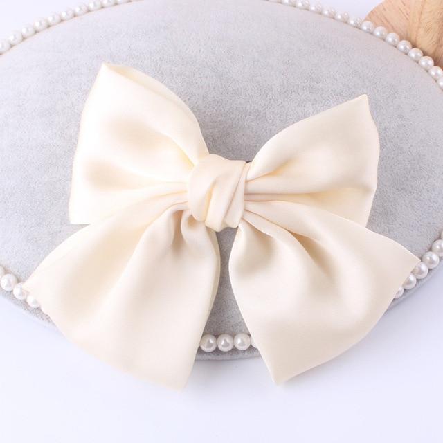 Fashion Ribbon Hairgrips Big Large Bow Hairpin For Women Girls Satin Trendy Ladies Hair Clip New Cute Barrette Hair Accessories AExp