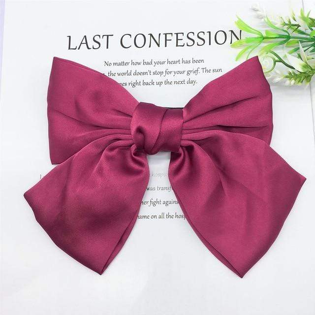 Fashion Ribbon Hairgrips Big Large Bow Hairpin For Women Girls Satin Trendy Ladies Hair Clip New Cute Barrette Hair Accessories AExp