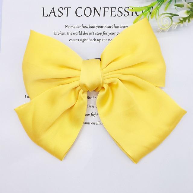 Fashion Ribbon Hairgrips Big Large Bow Hairpin For Women Girls Satin Trendy Ladies Hair Clip New Cute Barrette Hair Accessories AExp
