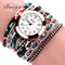 Fashion Round Dial Quartz Watch - Flower Wristwatch-001 Blue-JadeMoghul Inc.