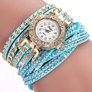 Fashion Round Dial Quartz Watch - Flower Wristwatch-001 Mint Green-JadeMoghul Inc.
