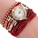 Fashion Round Dial Quartz Watch - Flower Wristwatch-001 Red-JadeMoghul Inc.