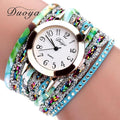 Fashion Round Dial Quartz Watch - Flower Wristwatch-Sky Blue-JadeMoghul Inc.