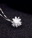 Fashion silver necklace female stereo small snowflake crystal necklace clavicle chain jewelry GC02-GC02-1-M-JadeMoghul Inc.