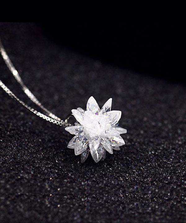Fashion silver necklace female stereo small snowflake crystal necklace clavicle chain jewelry GC02-GC02-1-M-JadeMoghul Inc.