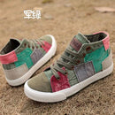 Fashion Sneakers High Top Women Casual Shoes Patchwork Ladies Canvas Shoes Female Trainers Canvas Espadrilles Sapato Feminino-green-4.5-JadeMoghul Inc.