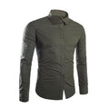 Fashion Spring Autumn Men Shirt Long Sleeve Solid Color Easy-care Anti Crease Man Casual Shirts M-3XL FS99-Army Green-M-JadeMoghul Inc.