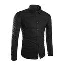 Fashion Spring Autumn Men Shirt Long Sleeve Solid Color Easy-care Anti Crease Man Casual Shirts M-3XL FS99-Black-M-JadeMoghul Inc.