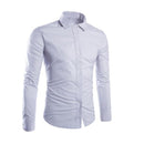 Fashion Spring Autumn Men Shirt Long Sleeve Solid Color Easy-care Anti Crease Man Casual Shirts M-3XL FS99-light gray-M-JadeMoghul Inc.