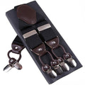 Fashion Suspenders leather 6clips Braces Male Vintage Casual Suspensorio Tirante Trousers Strap Father/Husband's Gift 3.5*120cm-Black-JadeMoghul Inc.