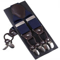 Fashion Suspenders leather 6clips Braces Male Vintage Casual Suspensorio Tirante Trousers Strap Father/Husband's Gift 3.5*120cm-Blue-JadeMoghul Inc.