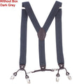 Fashion Suspenders leather 6clips Braces Male Vintage Casual Suspensorio Tirante Trousers Strap Father/Husband's Gift 3.5*120cm-Coral Red-JadeMoghul Inc.