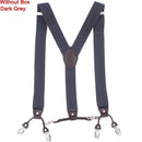 Fashion Suspenders leather 6clips Braces Male Vintage Casual Suspensorio Tirante Trousers Strap Father/Husband's Gift 3.5*120cm-Coral Red-JadeMoghul Inc.