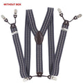 Fashion Suspenders leather 6clips Braces Male Vintage Casual Suspensorio Tirante Trousers Strap Father/Husband's Gift 3.5*120cm-Dark Khaki-JadeMoghul Inc.