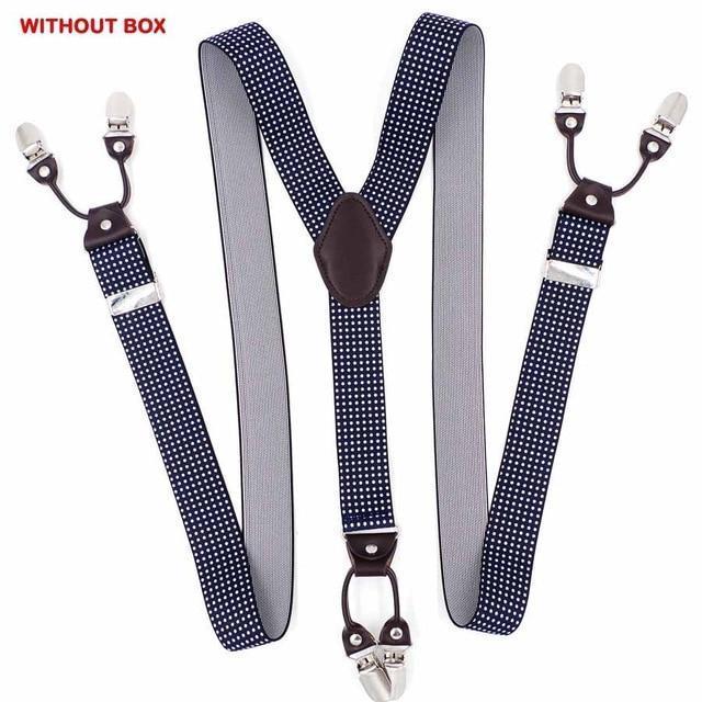 Fashion Suspenders leather 6clips Braces Male Vintage Casual Suspensorio Tirante Trousers Strap Father/Husband's Gift 3.5*120cm-Dark Purple-JadeMoghul Inc.
