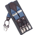 Fashion Suspenders leather 6clips Braces Male Vintage Casual Suspensorio Tirante Trousers Strap Father/Husband's Gift 3.5*120cm-Emerald Green-JadeMoghul Inc.