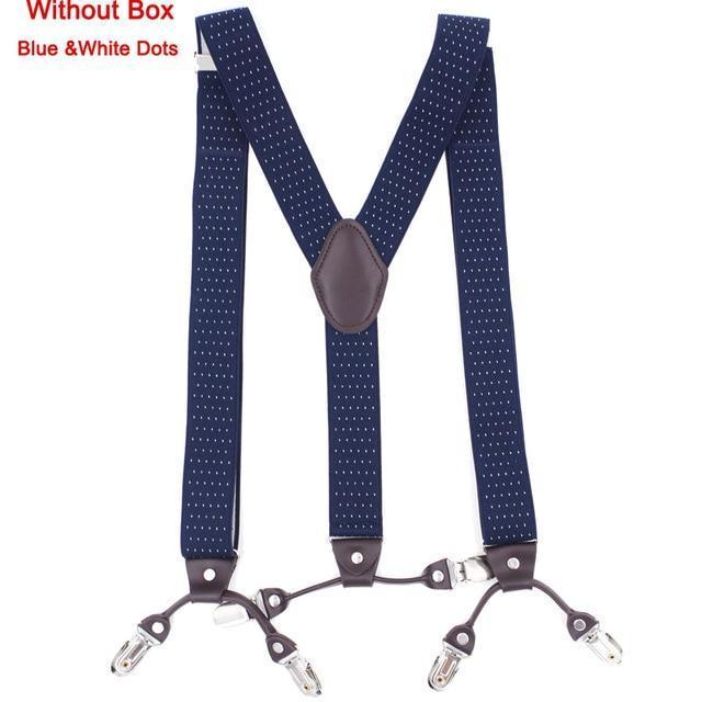 Fashion Suspenders leather 6clips Braces Male Vintage Casual Suspensorio Tirante Trousers Strap Father/Husband's Gift 3.5*120cm-Fuchsia-JadeMoghul Inc.