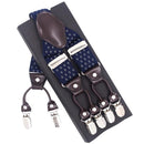 Fashion Suspenders leather 6clips Braces Male Vintage Casual Suspensorio Tirante Trousers Strap Father/Husband's Gift 3.5*120cm-Ginger-JadeMoghul Inc.