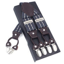 Fashion Suspenders leather 6clips Braces Male Vintage Casual Suspensorio Tirante Trousers Strap Father/Husband's Gift 3.5*120cm-Gold-JadeMoghul Inc.