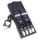 Fashion Suspenders leather 6clips Braces Male Vintage Casual Suspensorio Tirante Trousers Strap Father/Husband's Gift 3.5*120cm-Ivory-JadeMoghul Inc.
