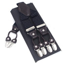 Fashion Suspenders leather 6clips Braces Male Vintage Casual Suspensorio Tirante Trousers Strap Father/Husband's Gift 3.5*120cm-Lavender-JadeMoghul Inc.