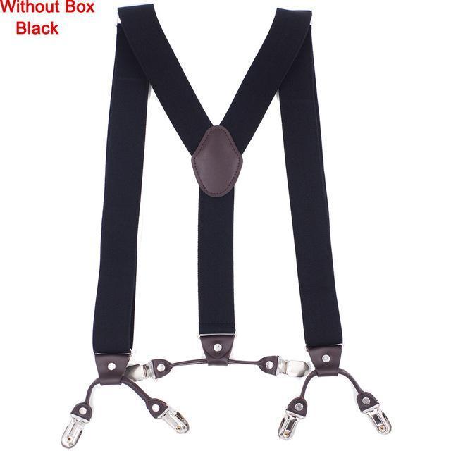 Fashion Suspenders leather 6clips Braces Male Vintage Casual Suspensorio Tirante Trousers Strap Father/Husband's Gift 3.5*120cm-Lemon yellow-JadeMoghul Inc.