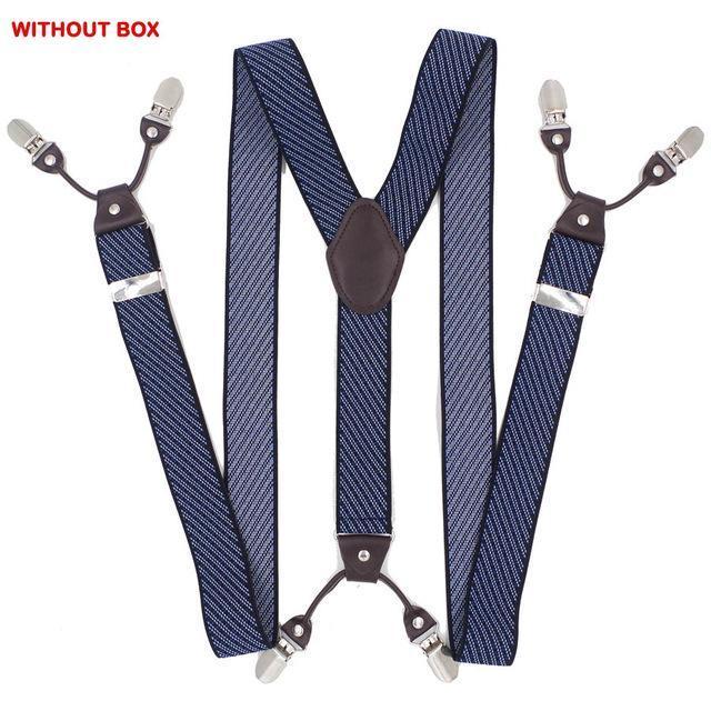 Fashion Suspenders leather 6clips Braces Male Vintage Casual Suspensorio Tirante Trousers Strap Father/Husband's Gift 3.5*120cm-Light Blue-JadeMoghul Inc.
