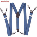 Fashion Suspenders leather 6clips Braces Male Vintage Casual Suspensorio Tirante Trousers Strap Father/Husband's Gift 3.5*120cm-Light Gray-JadeMoghul Inc.