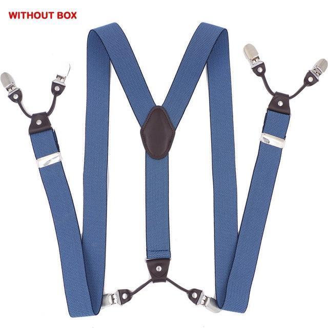 Fashion Suspenders leather 6clips Braces Male Vintage Casual Suspensorio Tirante Trousers Strap Father/Husband's Gift 3.5*120cm-Light Gray-JadeMoghul Inc.
