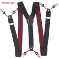 Fashion Suspenders leather 6clips Braces Male Vintage Casual Suspensorio Tirante Trousers Strap Father/Husband's Gift 3.5*120cm-Light Grey-JadeMoghul Inc.