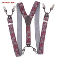 Fashion Suspenders leather 6clips Braces Male Vintage Casual Suspensorio Tirante Trousers Strap Father/Husband's Gift 3.5*120cm-Light Purple-JadeMoghul Inc.