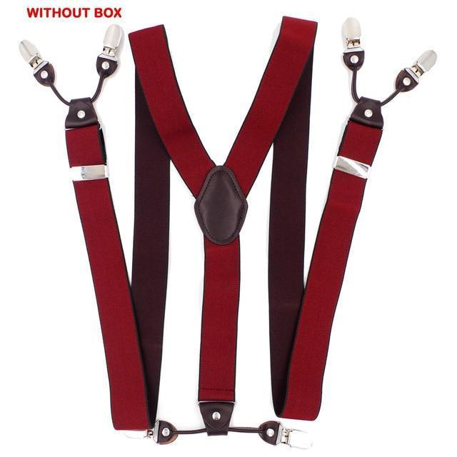 Fashion Suspenders leather 6clips Braces Male Vintage Casual Suspensorio Tirante Trousers Strap Father/Husband's Gift 3.5*120cm-Light Yellow-JadeMoghul Inc.
