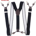 Fashion Suspenders leather 6clips Braces Male Vintage Casual Suspensorio Tirante Trousers Strap Father/Husband's Gift 3.5*120cm-Milky White-JadeMoghul Inc.