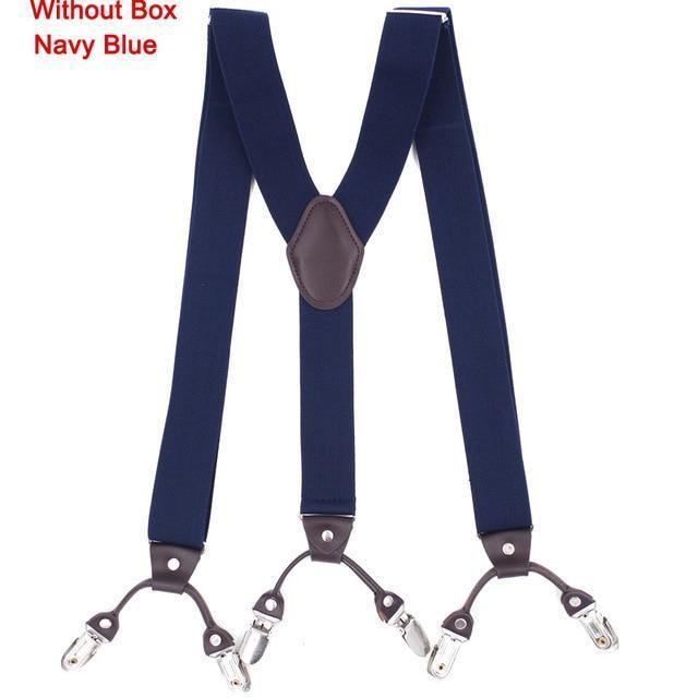 Fashion Suspenders leather 6clips Braces Male Vintage Casual Suspensorio Tirante Trousers Strap Father/Husband's Gift 3.5*120cm-Mint-JadeMoghul Inc.