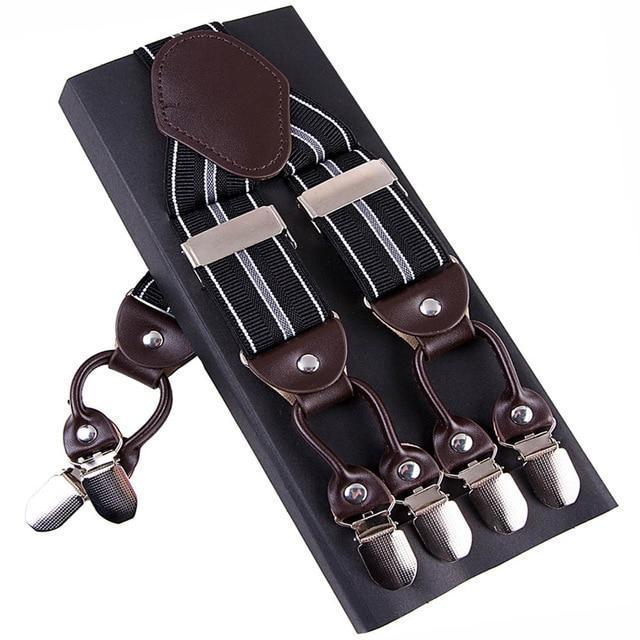 Fashion Suspenders leather 6clips Braces Male Vintage Casual Suspensorio Tirante Trousers Strap Father/Husband's Gift 3.5*120cm-Multi-JadeMoghul Inc.