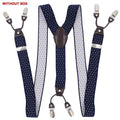 Fashion Suspenders leather 6clips Braces Male Vintage Casual Suspensorio Tirante Trousers Strap Father/Husband's Gift 3.5*120cm-Navy Blue-JadeMoghul Inc.