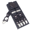 Fashion Suspenders leather 6clips Braces Male Vintage Casual Suspensorio Tirante Trousers Strap Father/Husband's Gift 3.5*120cm-Orange-JadeMoghul Inc.