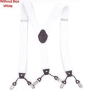 Fashion Suspenders leather 6clips Braces Male Vintage Casual Suspensorio Tirante Trousers Strap Father/Husband's Gift 3.5*120cm-Peacock Blue-JadeMoghul Inc.