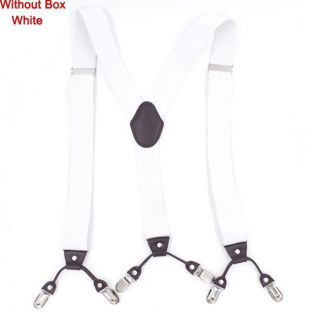 Fashion Suspenders leather 6clips Braces Male Vintage Casual Suspensorio Tirante Trousers Strap Father/Husband's Gift 3.5*120cm-Peacock Blue-JadeMoghul Inc.