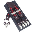 Fashion Suspenders leather 6clips Braces Male Vintage Casual Suspensorio Tirante Trousers Strap Father/Husband's Gift 3.5*120cm-Purple-JadeMoghul Inc.