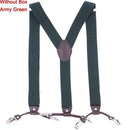 Fashion Suspenders leather 6clips Braces Male Vintage Casual Suspensorio Tirante Trousers Strap Father/Husband's Gift 3.5*120cm-Rose Red-JadeMoghul Inc.