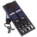 Fashion Suspenders leather 6clips Braces Male Vintage Casual Suspensorio Tirante Trousers Strap Father/Husband's Gift 3.5*120cm-Sky Blue-JadeMoghul Inc.